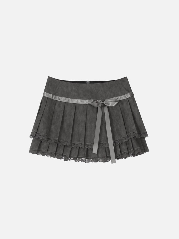 Aelfric Eden Lace Wrinkle Faux Leather Skirt