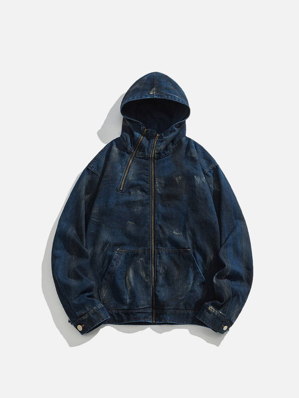 Aelfric Eden Splash-Ink Hooded Denim Jacket