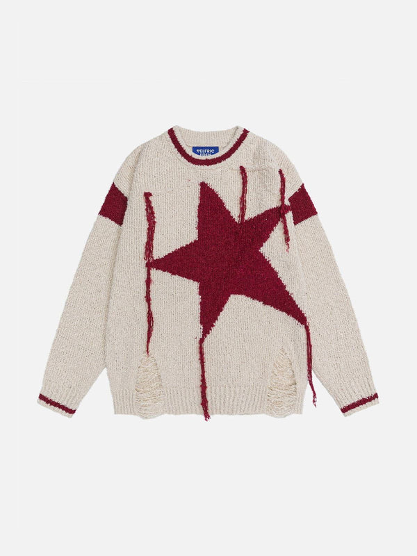 Aelfric Eden Tassel Distressed Star Sweater