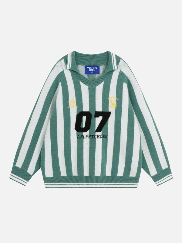 [Pre-Order] Aelfric Eden White Green Stripe Sweater