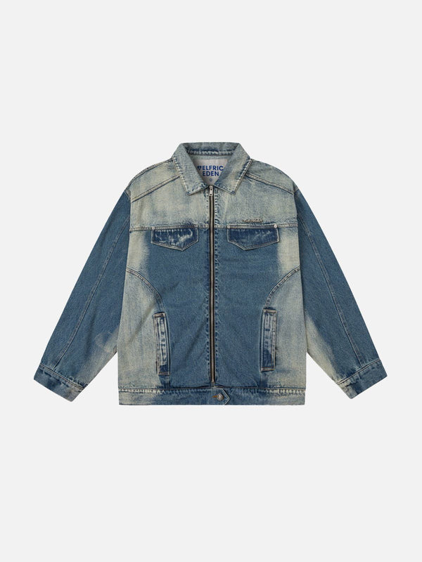 Aelfric Eden Washed Zip Up Denim Jacket