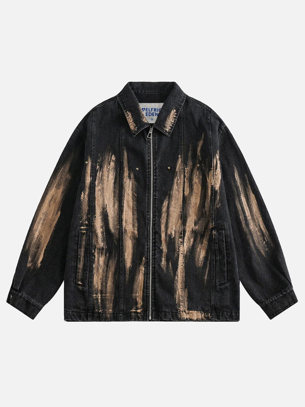 Aelfric Eden Spray Paint Washed Denim Jacket