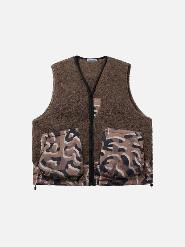 Aelfric Eden Coffee Camouflage Patchwork Vest