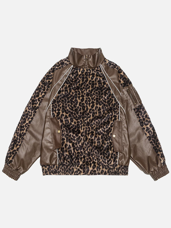 Aelfric Eden Leopard Print Patchwork Jacket