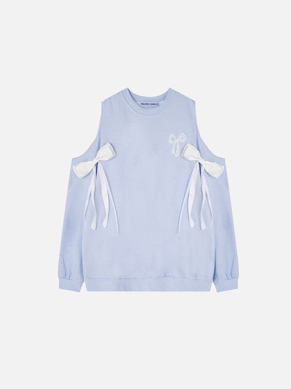 Aelfric Eden Bow Off-The-Shoulder Sweatshirt