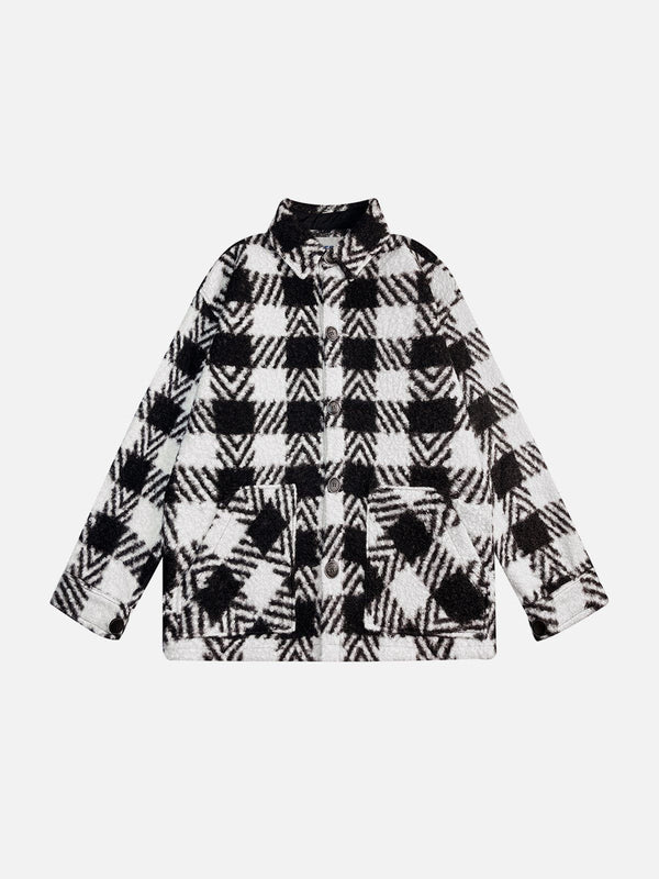 Aelfric Eden Black White Plaid Shrepa Coat