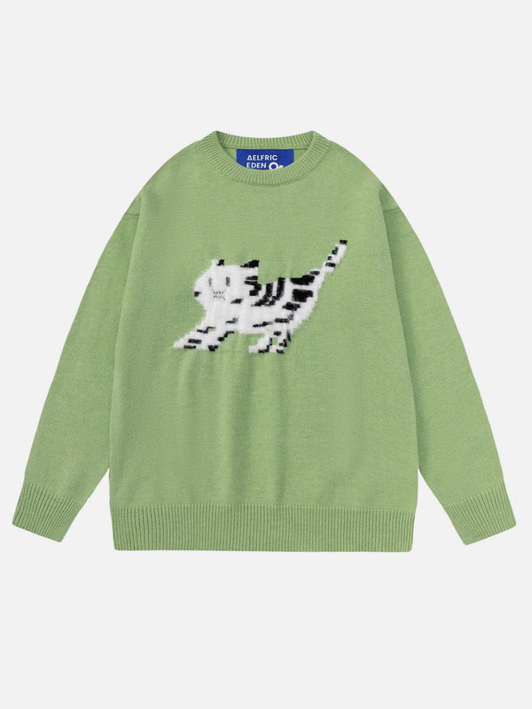 Aelfric Eden Cute Cat Flocking Sweater