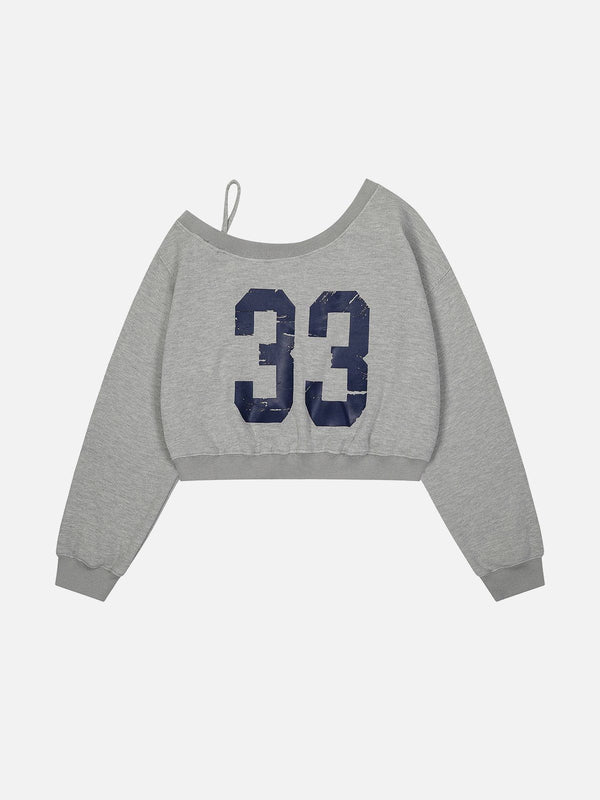 Aelfric Eden Number Print Copped Sweatshirt