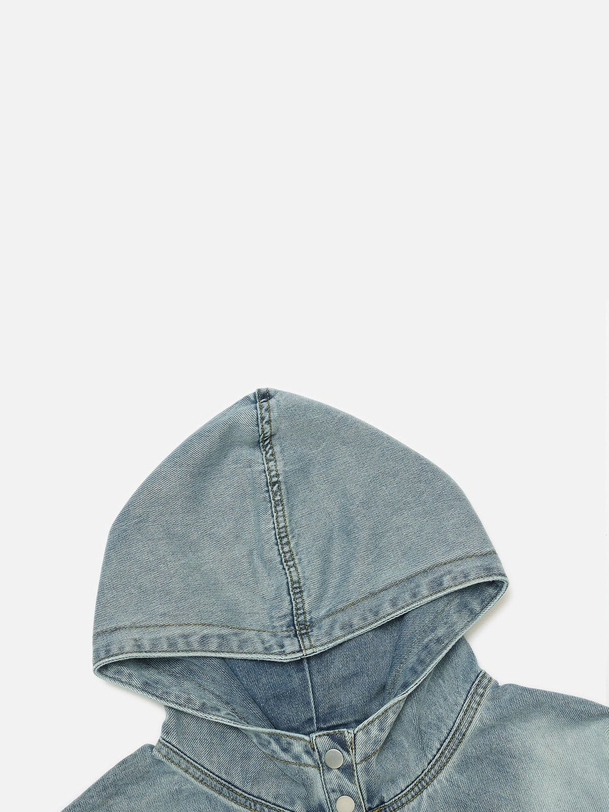 Aelfric Eden Washed Button Denim Hoodie