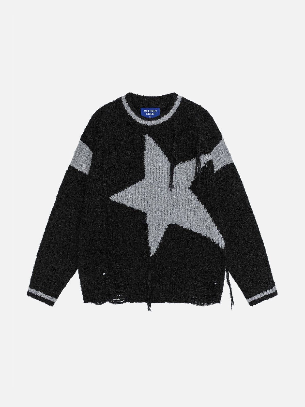 Aelfric Eden Tassel Distressed Star Sweater