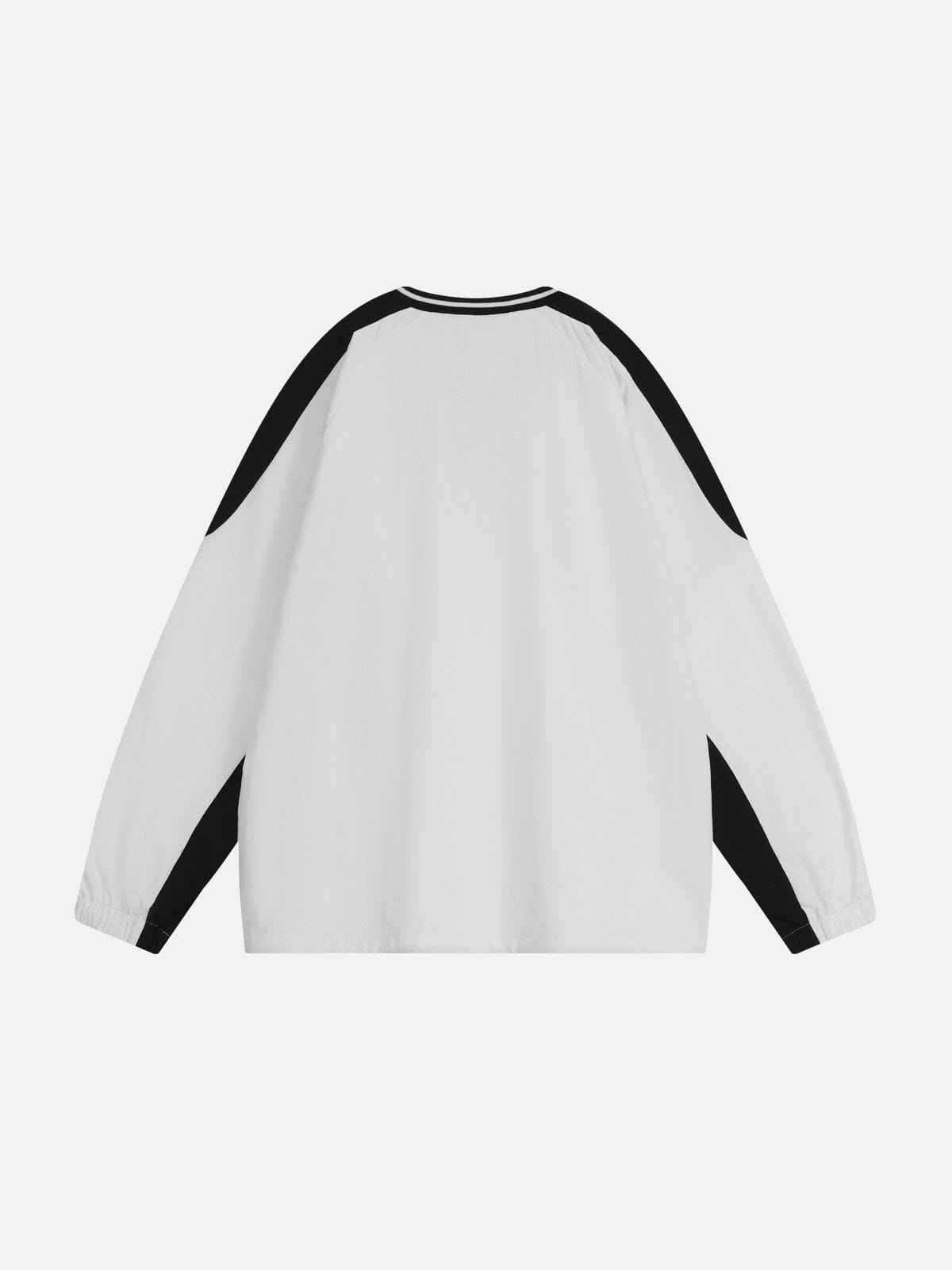 Aelfric Eden Color Blocking Ribbon Collar Sweatshirt