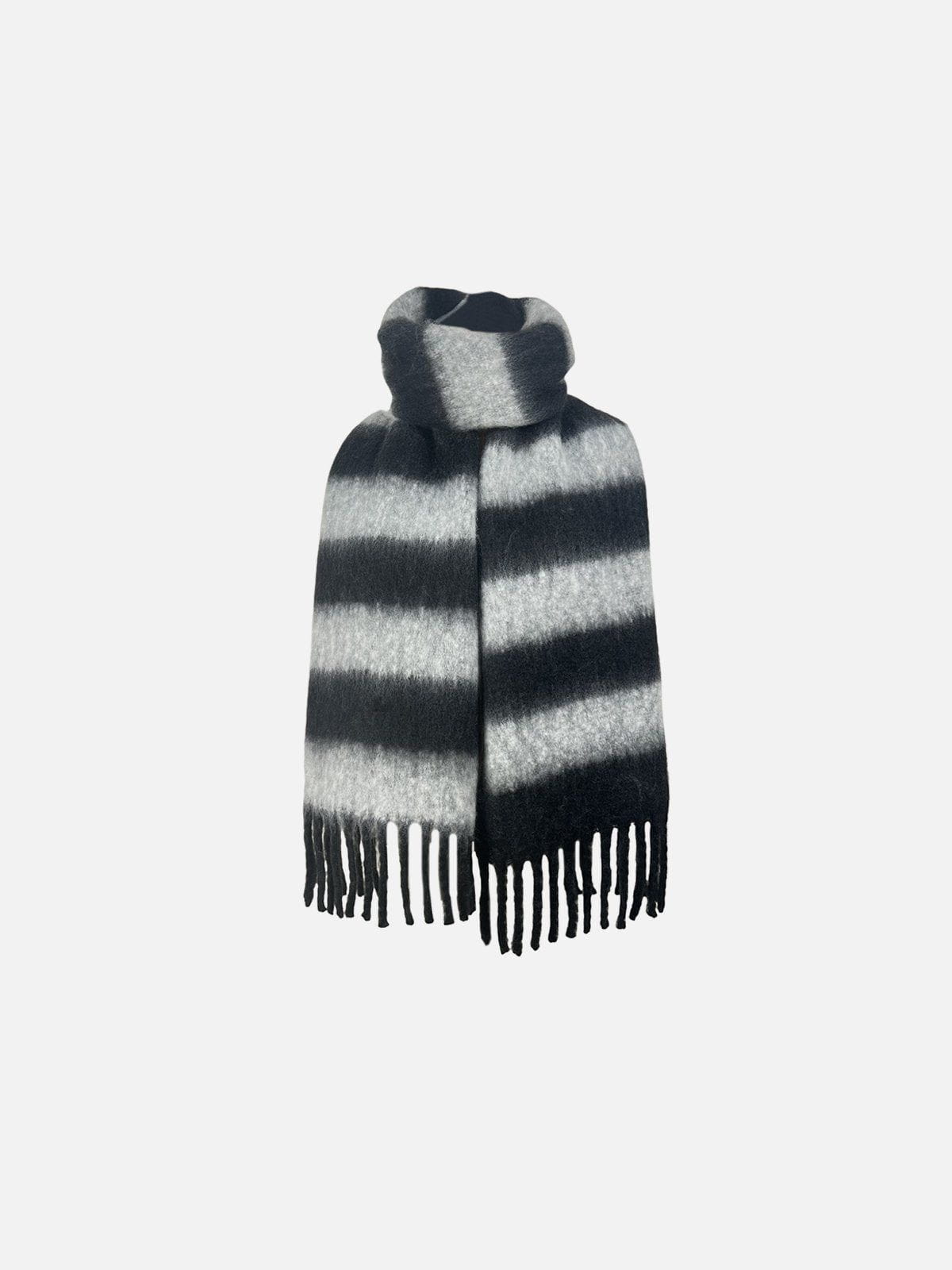 Stripe Tassel Wool Scarf