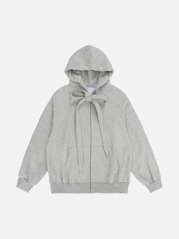 Aelfric Eden Solid Cropped Zip Up Hoodie