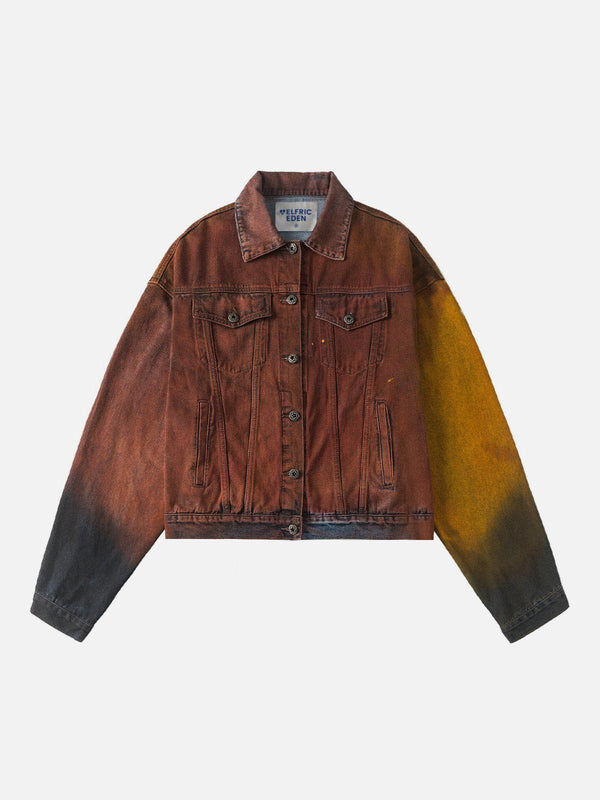 Aelfric Eden Multi Color Gradient Denim Jacket