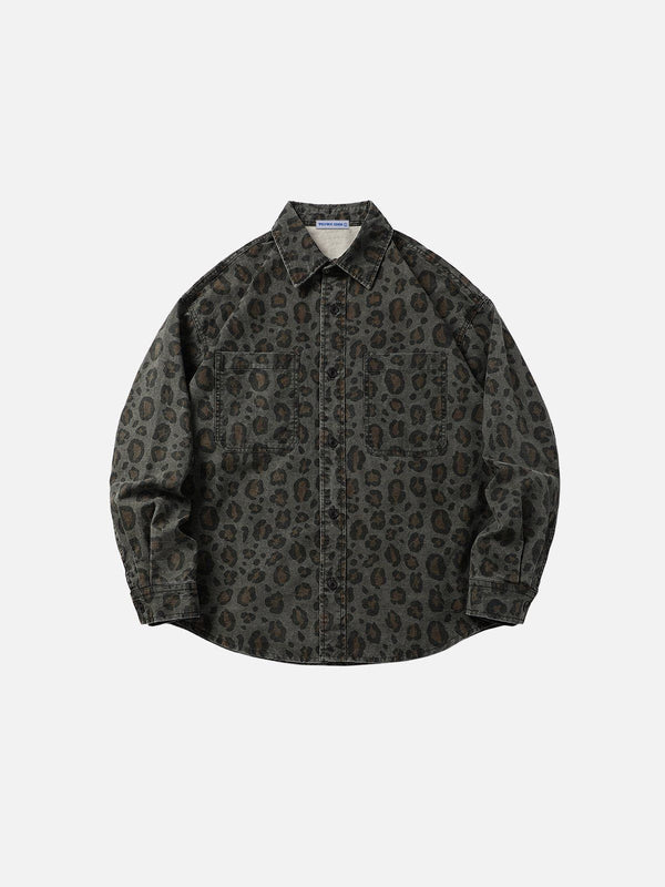 Aelfric Eden Leopard Print Long Sleeve Shirt