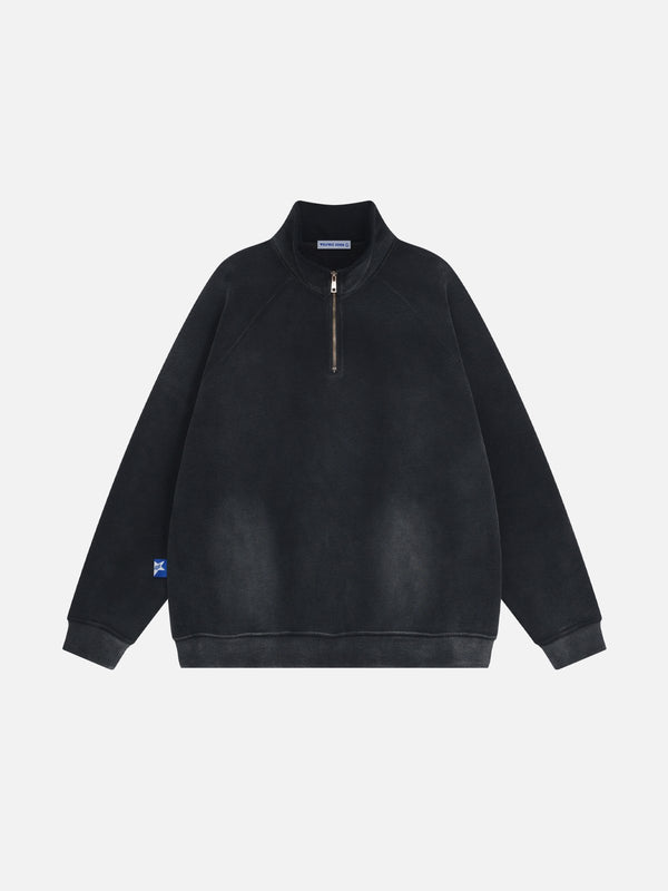 Aelfric Eden Half Zip Up Washed Sweatshirt