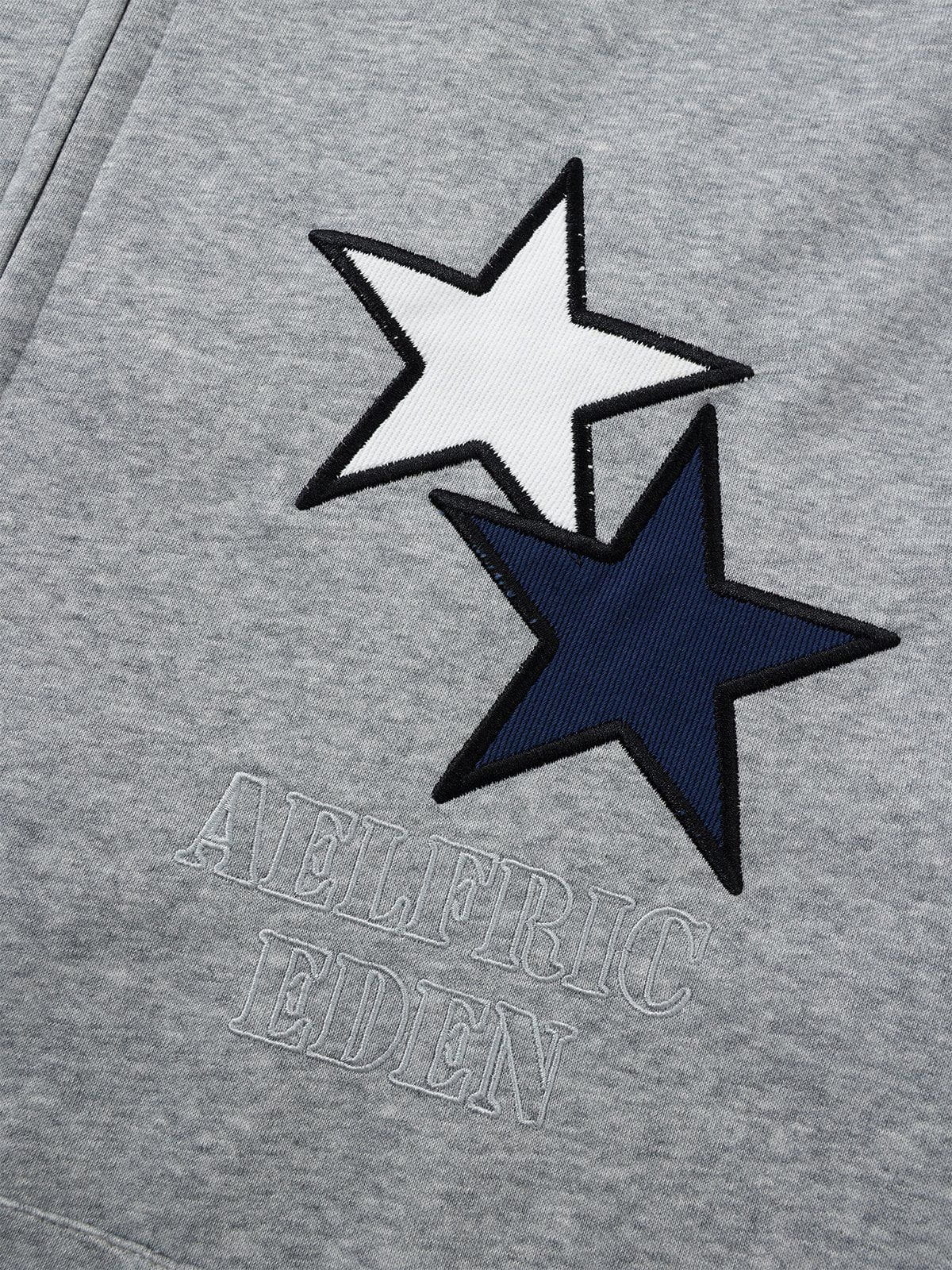 Aelfric Eden Color Blocking Star Zip Up Hoodie