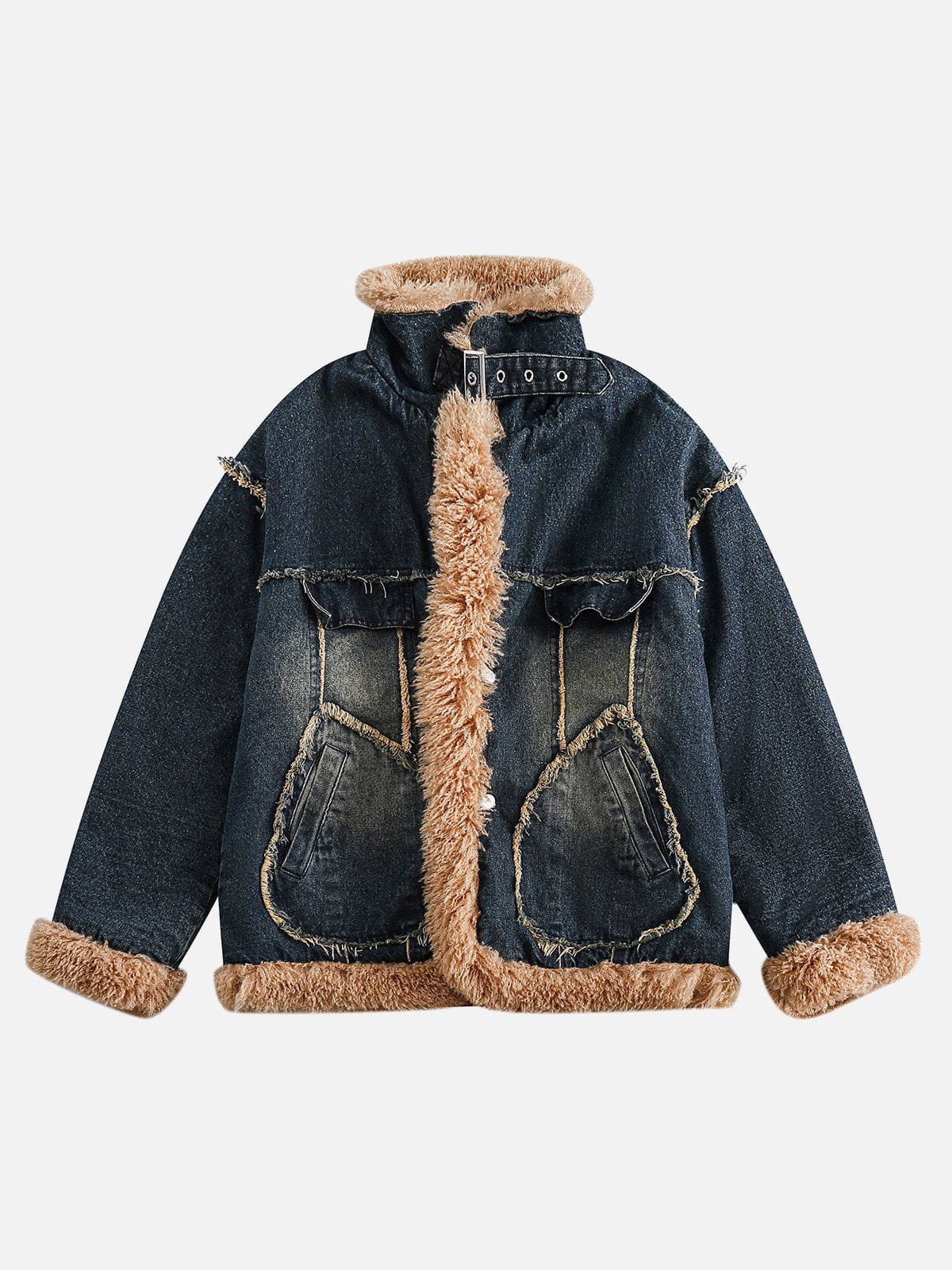 Aelfric Eden Denim Patchwork Sherpa Coat