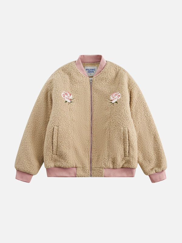 Aelfric Eden Embroidery Rose Sherpa Coat