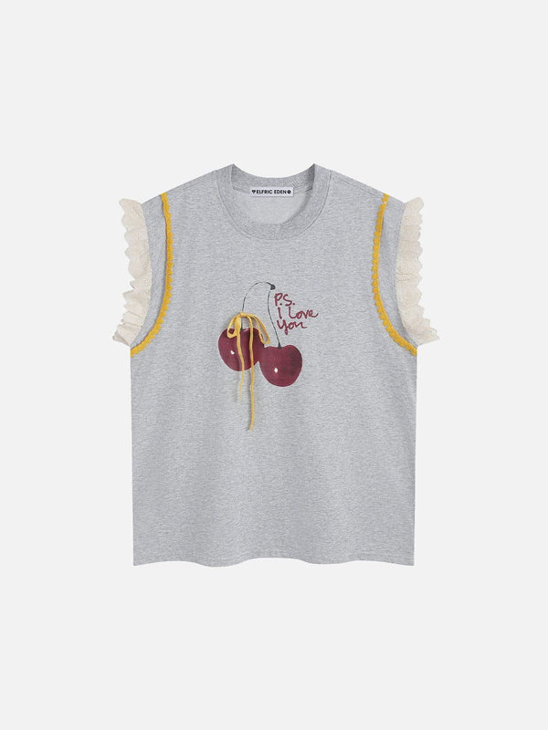 Aelfric Eden Lace Cherry Print Tank Top