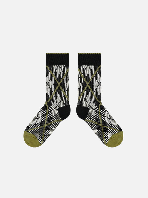 Vintage Stripe Plaid Socks