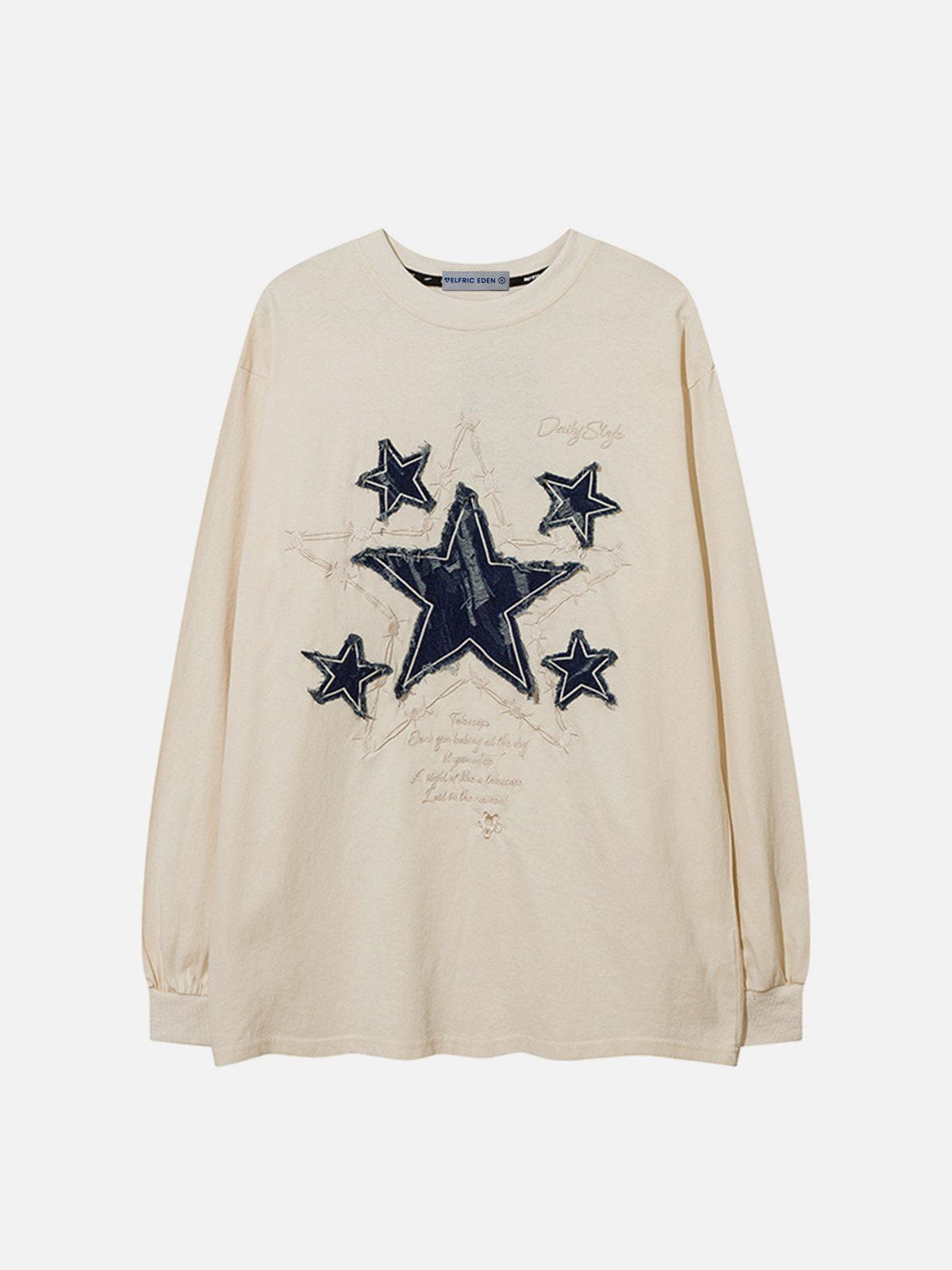 Aelfric Eden Applique Embroidery Denim Star Sweatshirt