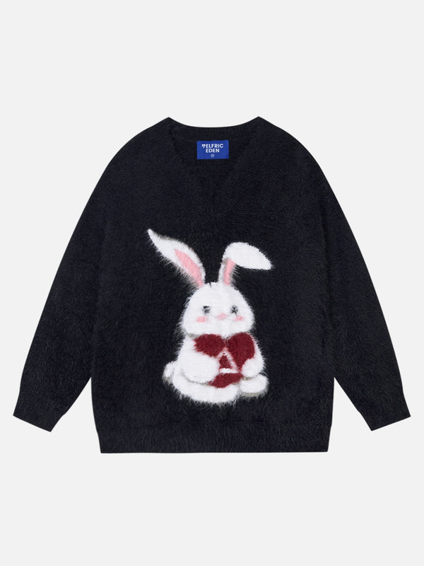 Aelfric Eden Rabbit Jacquard V-Neck Sweater