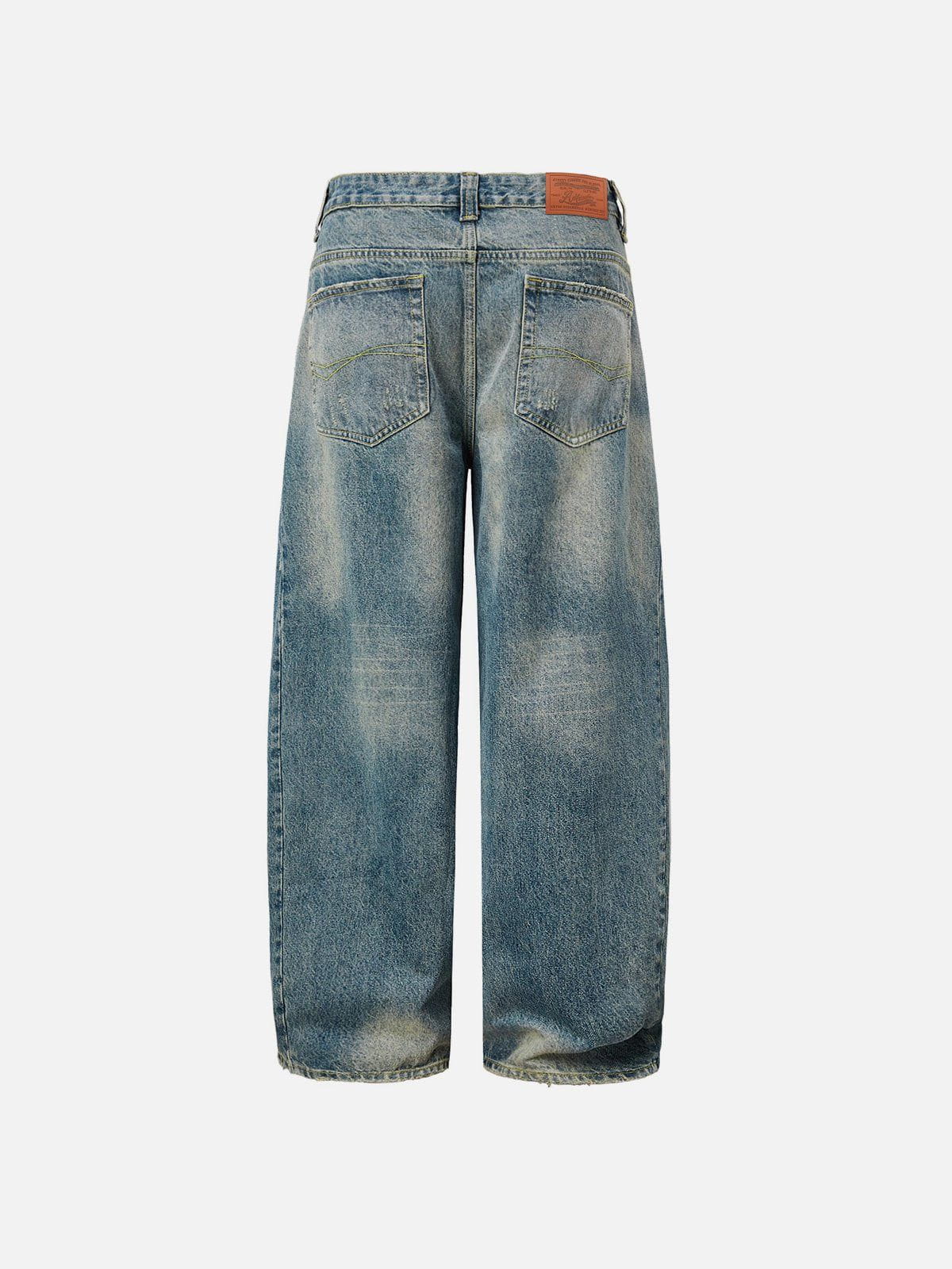 Aelfric Eden Distressed Washed Barrel Jeans