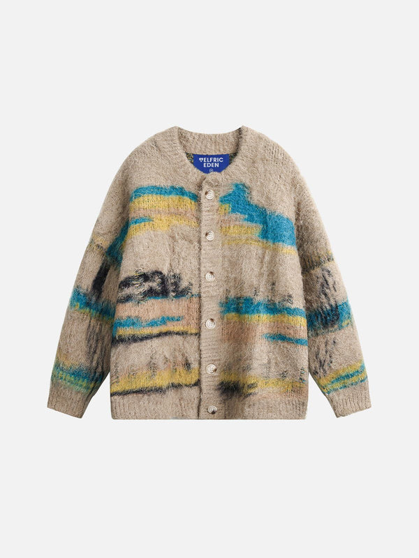 Aelfric Eden Irregular Graphic Wool Cardigan