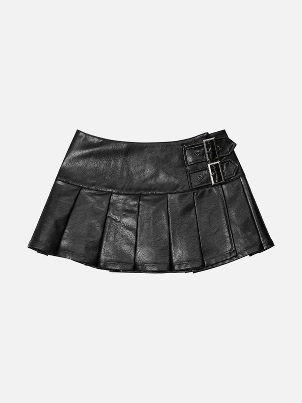 Aelfric Eden Vintage Solid Leather Pleated Skirt