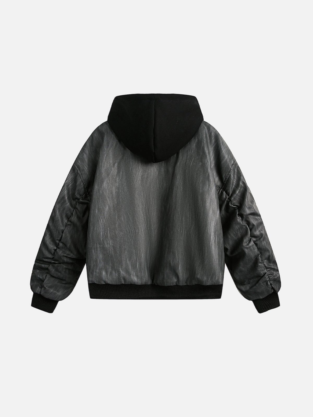 Aelfric Eden Two Layer Faux Leather Bomber Jacket