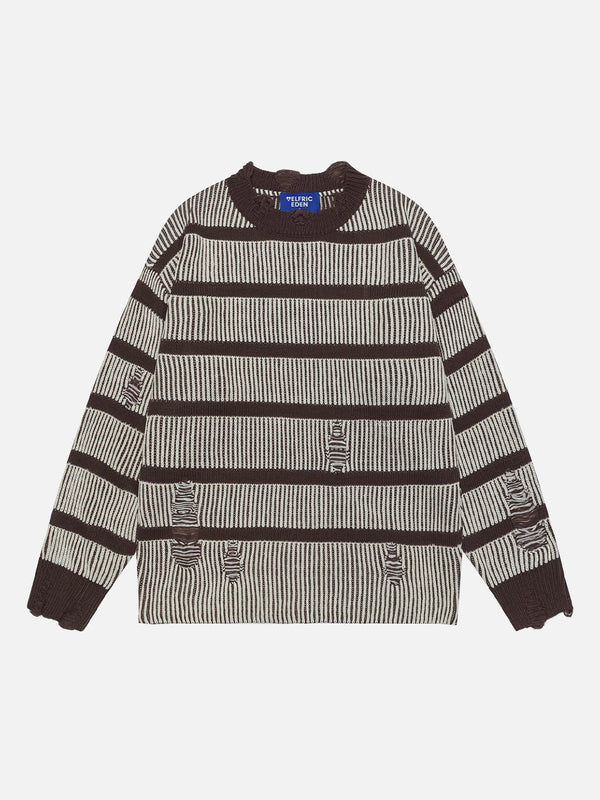 Aelfric Eden Vintage Stripe Distressed Sweater