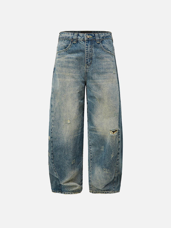 Aelfric Eden Distressed Washed Barrel Jeans