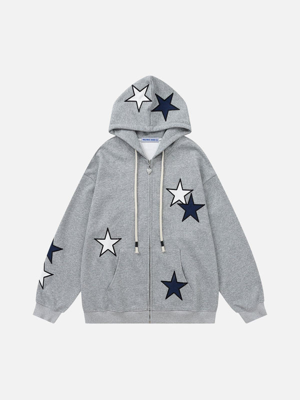 Aelfric Eden Color Blocking Star Zip Up Hoodie