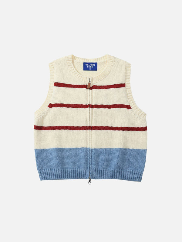 Aelfric Eden Stripe Zip Up Sweater Vest