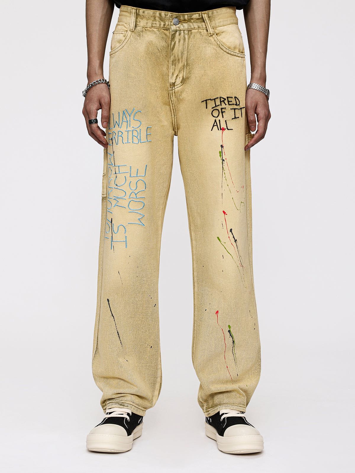 Aelfric Eden Letter Print Straight Jeans