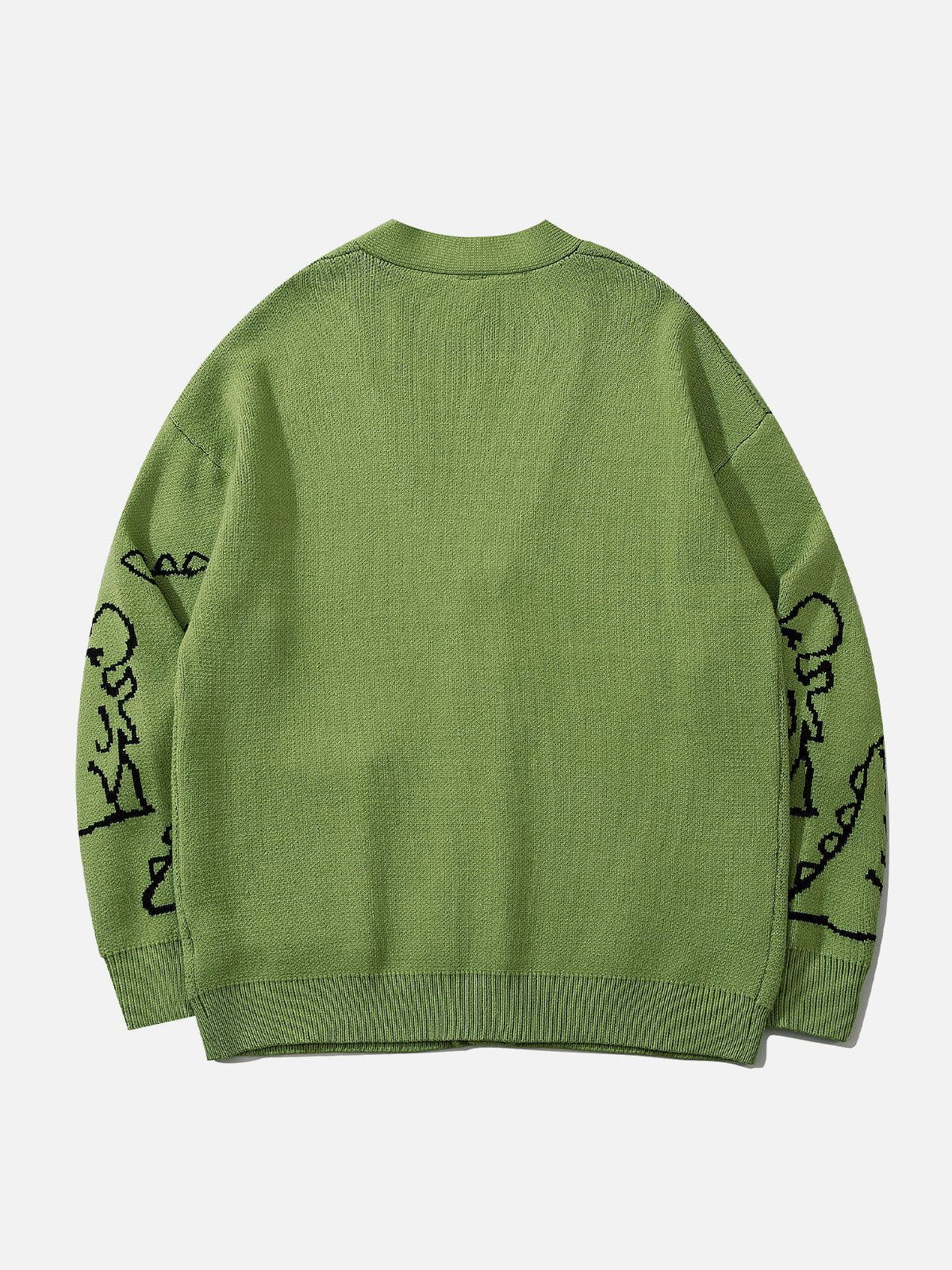 Aelfric Eden Dinosaur Graffiti Pattern Knitted Sweater – Aelfric eden