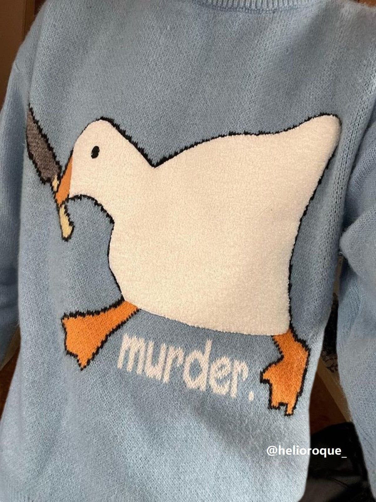 Aelfric Eden Cute Murder Goose Pattern Knit Sweater – Aelfric eden