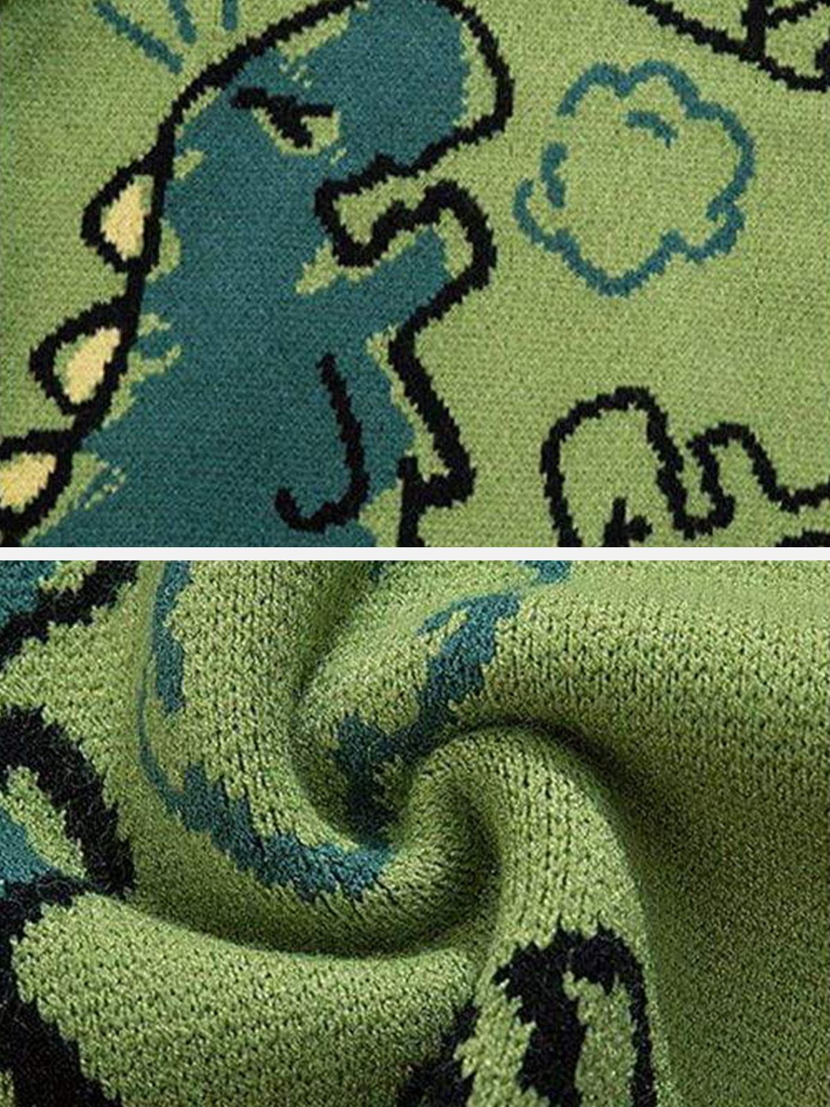 Aelfric Eden Dinosaur Graffiti Pattern Knitted Sweater – Aelfric eden