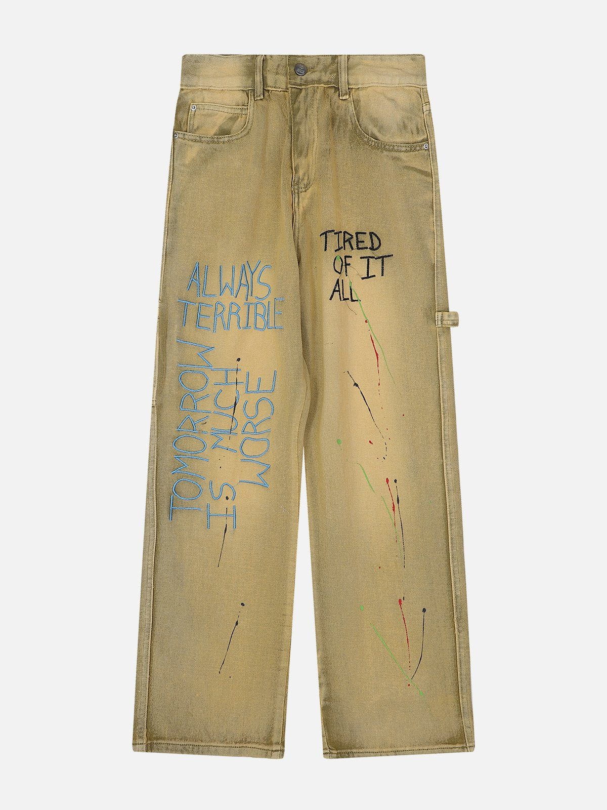 Aelfric Eden Letter Print Straight Jeans