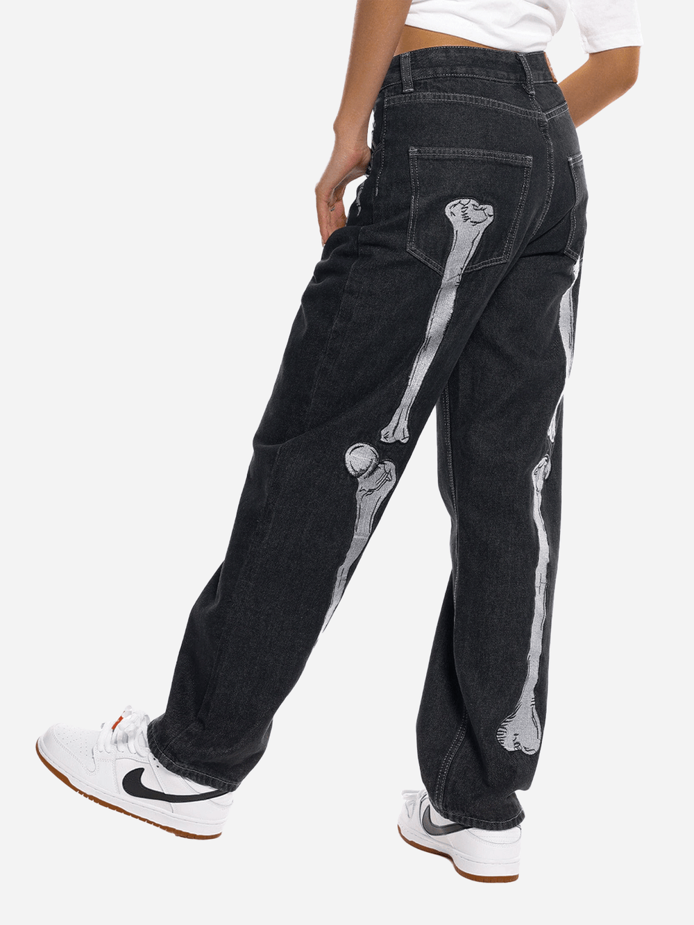 Aelfric Eden Skull Bone Embroidery Loose Jeans – Aelfric eden